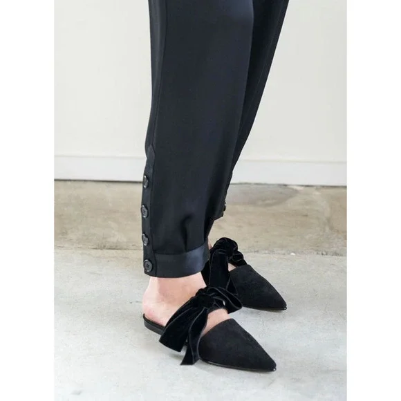 NEW! Nili Lotan 2 Bertina Slouchy VIRGIN WOOL Pants Pleats High Rise Button Hem - Picture 8 of 14